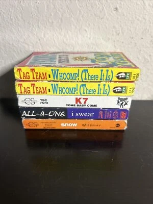 Lot of 5 Vintage 90s Rap Hip Hop R&B Cassette Singles K7 Snow All 4 One Tag Team - Image 1 of 4