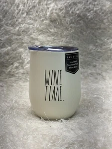 Vaso aislado de acero inoxidable blanco Rae Dunn "WINE TIME" 12 oz - Imagen 1 de 6