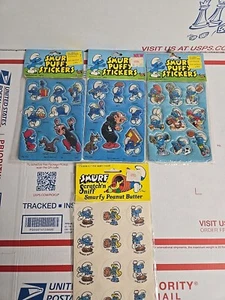 3 Sets Vintage Smurf Puffy Stickers Assortment 1, 5 & 6 Unopened & Scratch Sniff - Picture 1 of 17