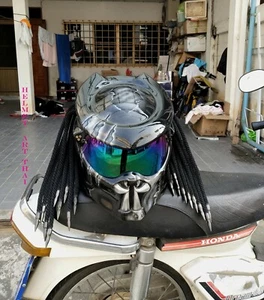 CUSTOM PREDATOR MOTORCYCLE HELMET - Picture 1 of 11