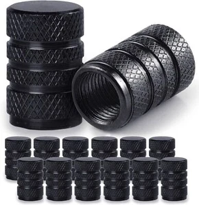 24pcs Black Car Tire Tyre Wheel Air Port Dust Cover Ventil Rim Valve Stem Caps - Picture 1 of 17