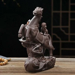 Horse Monkey Ceramic Incense Burner with 48 Free Backflow Cones - Picture 1 of 4