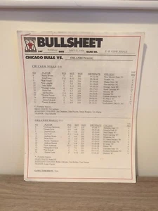 Bullsheet May 21, 1996 Chicago Bulls 2 E Conference Finals Magic Micheal Jordan - Picture 1 of 4