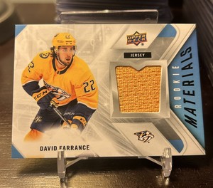 2021 Upper Deck Rookie Materials David Farrance Rookie RC Patch 