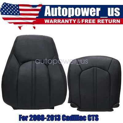 2008 2009 2010 2011 2012 For Cadillac CTS Driver Bottom & Back Seat Cover Black - Image 1 of 4