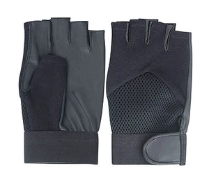 UNISEX MEN LADIES FINGERLESS LEATHER DRIVING GLOVES MOTORBIKE CHAUFFEUR FASHION - Picture 1 of 3