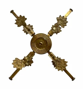 Ornate Antique Adjustable Footed Decorative Brass Trivet, Holder, Stand - Picture 1 of 9