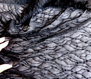 Lace Fine Mesh 1.6mts x 150cm Black stretch Net Fabric Goth Cosplay Costume (#2 - Picture 1 of 5