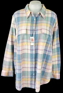CHAPS By RALPH LAUREN Womans LINEN Pink & Blue L/S EVENING SHIRT - 2XL - RRP £59 - Picture 1 of 13
