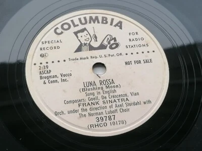 FRANK SINATRA 78    LUNA ROSSA   TENNESSEE NEWSBOY   DEMO 78 COLUMBIA - Image 1 of 4