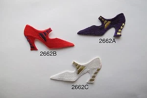 #2662 DAMEN HIGH HEEL MODE SCHUH, DAMEN SHOPPING STICKEREI APPLIKATION PATCH - Bild 1 von 4