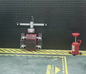 1:64/43 Diorama Four Wheel Alignment Model Garage Workshop Repair Tool Accessory - Picture 1 of 8