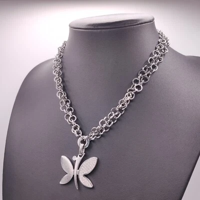 ⭐ Fossil Steel Halskette Collier Anhänger Armband Band Armreif Kette Silber 377⭐ - Bild 1 von 4