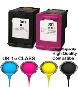 2 REMANUFATUREd hp301 Cartucho de Alta Calidad Negro y Color para Impresora HP - Imagen 1 de 1