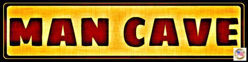 MAN CAVE SIGN STREET 3"X12" METAL MADE IN USA! GARAGE BAR DECOR CLASSIC DESIGN - Image 1 of 1