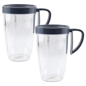 2 Pack 24 oz Tall Cups with Handled Lip Ring for NutriBullet NB-101 NB-201 - Picture 1 of 7