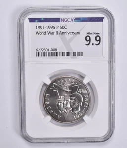 Mint State 9.9 1991-95-P World War II Commemorative Half Dollar NGC X NGCX *6776 - Picture 1 of 5