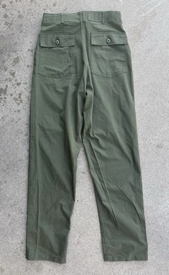 1960s Vintage OG-507 Military Trousers 32x31 Vietnam Era Sateen Fatigue Pants - Image 1 of 4
