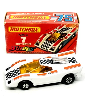 Matchbox Lesney Superfast 7 Hairy Hustler Streakers, rare orange stripes, vnmib! — 第 1/4 张图片