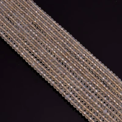 Натуральный серый халцедон драгоценный камень круглый граненый бисер 3 мм прядь 12,5 «UGB224 - Изображение 1 из 2