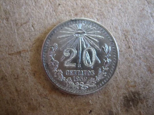 1939 Mexico 20 Centavos Silver Coin. - Picture 1 of 2