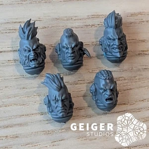 Warhammer 40k Space Wolves Bits | Blood Claws | Feral Bare Heads 5pc Set - Picture 1 of 1