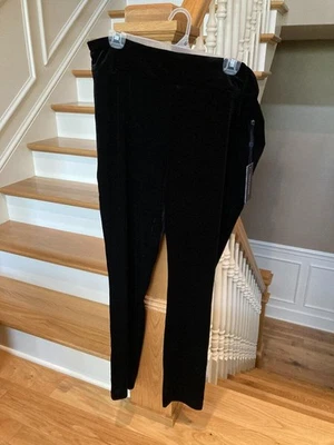 Tommy Hilfiger NWT Woman Size XL Beautiful Solid Black Velvet Heritage Pants - Image 1 of 4