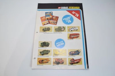 B93 CATALOGO CARTELLA VOLANTINO CORGI TOYS JUNIORS 1974 BUONE CONDIZIONI. - Immagine 1 di 3