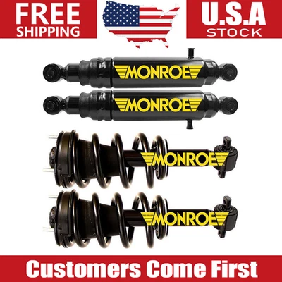 Juego de 4 puntales de suspensión delantera Monroe y amortiguadores de aire máximos traseros para Chevrolet GMC Foto 1 de 4