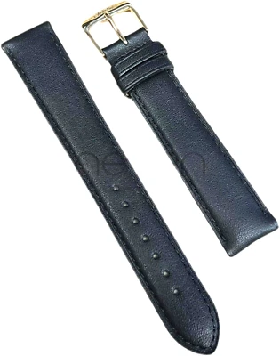 TISSOT - PULSERA - HEBILLA DORADA - CUERO GENUINO - 18MM - NEGRO - NOS Foto 1 de 2