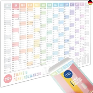 heaven+paper Jahresplaner 2025 A1 Wandkalender 2025 groß (+ 80x60cm) gefaltet - Bild 1 von 9