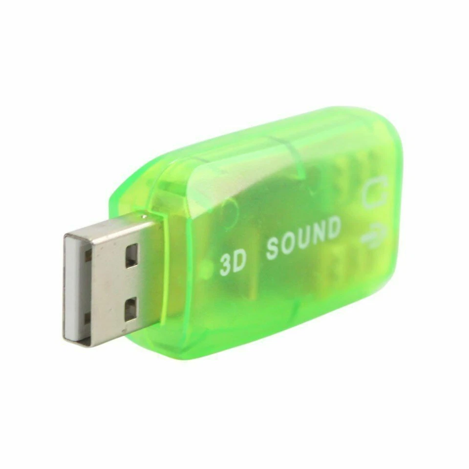 USB 5.1 to 3.5mm mic headphone Jack Stereo Headset 3D Sound Card Audio Adapter G - Image 1 of 1