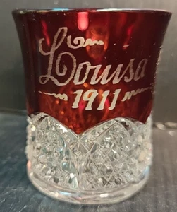 Kinder Glas Becher Louisa 1911 Souviner Atlantic City Perfect EPAG geblitzt rot - Bild 1 von 8