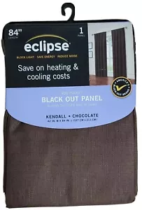 Eclipse Black Out Panel CURTAIN 42x84 inch Kendall Chocolate Brown 1 Count - Picture 1 of 8