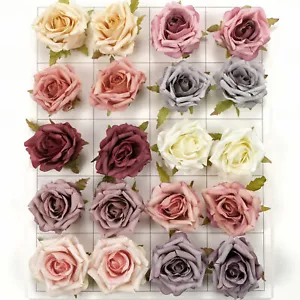 7cm Artificial Silk Rose Flower Head 2/50p DIY Bulk Party Wedding Bouquet Decor - Picture 1 of 20