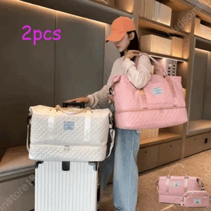 2PCS Large Capacity Travel Duffle Bag for Outdoor Outings Vacations Gym Sports - Picture 1 of 15