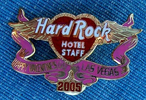 LAS VEGAS HOTEL VALENTINE'S DAY STAFF AWARDED HEART WINGS 05 Hard Rock Cafe PIN - Picture 1 of 1