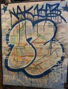 GRAFFITI MAP "NAK143" LISTED ARTIST - Picture 1 of 12