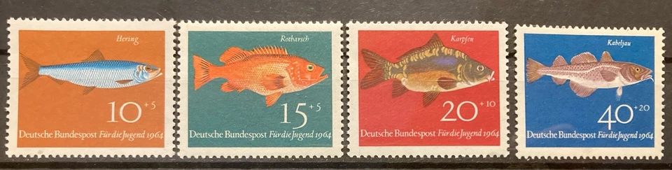 Germany, fish S.C.#B396-9 MNH Complete set of 4 as issued in 1964 - Image 1 of 1