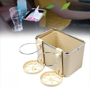 Universal Car Armrest Storage Box Tissue Box With 2 Cups Holder Accessories - Picture 1 of 11