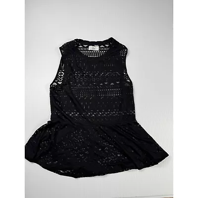 DV Dolce Vita Black Peplum Tank Top Sleeveless Casual Blouse Size M - Image 1 of 4