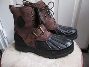 new Ralph Lauren Oslo Men's Waterproof high Boot, Black,/Brown Size 11D - Picture 1 of 19