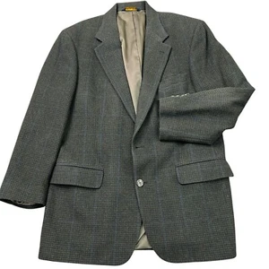 Blazer Brooks Brothers Cashmere Para Hombre 41R Verde Pata de Gallo 100% Abrigo Deportivo - Imagen 1 de 10