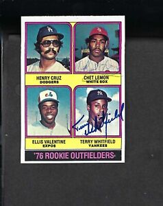1976 Topps Chet Lemon Terry Whitfield Rookie OF #590 Auto Autographed Signed 2