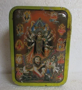Vintage Old Sweets Ad. Indian Goddess Print Litho Tin Box Collectible  - Picture 1 of 8