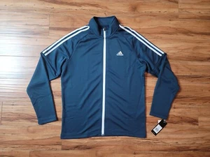 Adidas Jacket Golf Men’s French Terry Crew Navy Long Sleeve Full Zip Mens M  - Picture 1 of 5