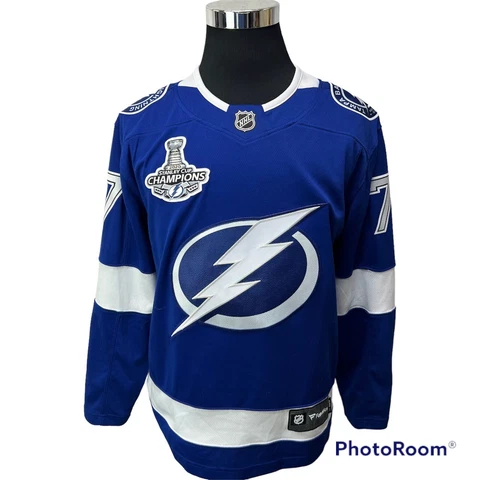 Tampa Bay Lightning #77 Victor Hedman NHL Hockey Jersey 2020 Stanley Cup Size XS Cover