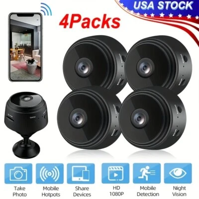 1-4Pcs A9 Mini Camera Wireless Wifi IP Home Security HD 1080P DVR Night Vision