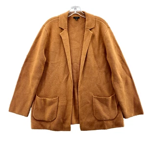 Talbots Knit Blazer Medium Orange Wool Blend Cardigan Corpcore Academia Office - Picture 1 of 10