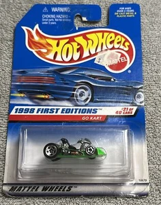 Hot Wheels #651 1998 primeras ediciones 21/40 GO KART verde con cromo 5 velocidades delantero MW - Imagen 1 de 9